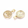 Brass Micro Pave Cubic Zirconia Pendants KK-T071-93G-2