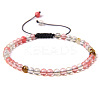 Adjustable Women's Watermelon Stone Glass Beaded Bracelet CN3407-1-1