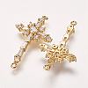 Brass Micro Pave Cubic Zirconia Links LS-ZIRC-E113-06G-1