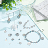 50Pcs 5 Styles 304 & 201 Stainless Steel Flat Round Tag Charms STAS-NB0001-93-5