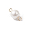 Shell Pearl Round Connector Charms PALLOY-JF04477-01-4