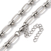 Non-Tarnish 304 Stainless Steel Oval Links Necklace for Women X-NJEW-B107-07P-03-2
