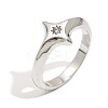 316L Surgical Stainless Steel with Clear Cubic Zirconia Finger Rings WGD89A7-06-1