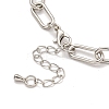 Brass Paperclip Chains Bracelets for Women BJEW-G703-09P-3