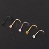 304 Stainless Steel Rhinestone Round Ball Fishtail Nose Rings WGE5A2F-06-1