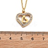 304 Stainless Steel Crystal Rhinestone Heart Pendant Cable Chain Necklaces for Women NJEW-Z056-01C-G-5