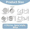 8Pcs 4 Styles Stainless Steel Cuff Earrings EJEW-HS0001-10P-2