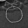 304 Stainless Steel Paperclip Chain Bracelets for Women Men BJEW-A050-03P-1