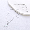 Stainless Steel Pave Natural White Shell Moon Pendant Necklaces for Women GV4177-1