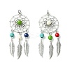 2Pcs 2 Styles Synthetic Turquoise Dyed Big Pendants PALLOY-JF02309-02A-1