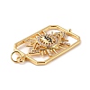 Brass Micro Pave Cubic Zirconia Pendants ZIRC-P092-034G-RS-4