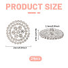 16Pcs  1-Hole Alloy Rhinestone Shank Buttons BUTT-CA0001-32-2