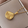 Vintage Style 304 Stainless Steel and Synthetic Turquoise Textured Disc Pendant Necklaces for Women JC9668-5