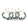 Synthetic Malachite Braided Round Bead Bracelets BJEW-K251-06F-1