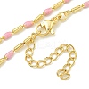 Brass Enamel Column Link Chain Necklaces NJEW-H039-04A-01G-1