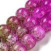 Spray Painted Crackle Glass Beads Strands DGLA-C002-10mm-04-4