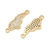 Brass Micro Pave Cubic Zirconia Map of Honduras Connector Charms KK-B161-09G-2