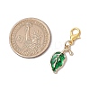 Alloy Enamel Leaf Pendant Decorations HJEW-JM02729-3