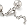 Brass Round Beaded Link  Bracelets for Women BJEW-S159-02A-P-3