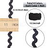 4 Strands 4 Colors Polyester Wave Bending Fringe Trim OCOR-GF0002-43B-2