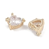 Brass Micro Pave Clear Cubic Zirconia Pendants X-KK-K351-45B-G-2