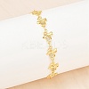 Brass Micro Pave Clear Cubic Zirconia Link Chain Bracelets for Women BJEW-A090-10A-G-3