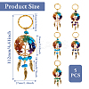 5Pcs 5 Style Gemstone Keychain KEYC-TA0001-18-3