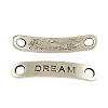 Rectangle Carved Affirmative Word Dream Tibetan Style Alloy Message Links connectors for Bracelet Making LS-X-TIBE-S233-AS-LF-1