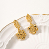 Elegant Vintage Flower Brass Dangle Stud Earrings IR7632-3
