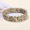 Natural Dalmatian Jasper Oval Bead Stretch Bracelets for Men Women PW-WG50701-08-1