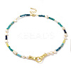 Natural Mixed Gemstone & Pearl Beaded Necklaces NJEW-G099-07G-1