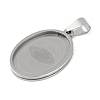 Non-Tarnish 201 Stainless Steel Pendant Cabochon Settings STAS-L279-012P-02-2
