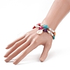 2Pcs 2 Style Starfish & Tortoise Synthetic Turquoise(Dyed) & Glass Pearl Beaded Stretch Bracelets Set BJEW-JB08994-3