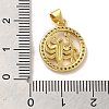 Zodiac Theme Brass Micro Pave Cubic Zirconia Pendants KK-M273-05J-G-3