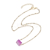 5Pcs 5 Colors Dyed Natural Quartz Polygon Pendant Necklaces NJEW-JN04491-S-5