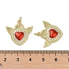 Brass Micro Pave Clear Cubic Zirconia Pendants KK-H466-05G-03-3