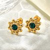 Ion Plating(IP) 304 Stainless Steel Sun Stud Earrings EJEW-A118-10G-01-1