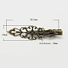 Antique Bronze Iron Flat Alligator Hair Clip Findings X-PHAR-B008-AB-1
