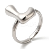 Initials Brass Open Cuff Ring for Women RJEW-N046-02L-P-1