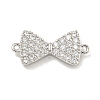 Brass Micro Pave Clear Cubic Zirconia Connector Charms KK-P275-36B-P-1