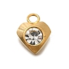 304 Stainless Steel Pave Cubic Zirconia Charms STAS-D310-07G-01-1