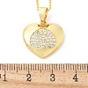Brass Micro Pave Clear Cubic Zirconia Pendant Necklaces for Women LS-NJEW-M084-02G-03-3