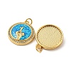 Brass Micro Pave Cubic Zirconia with Synthetic Opal Pendants KK-D096-05A-02-2