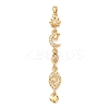 Tassel Brass Micro Pave Clear Cubic Zirconia Big Pendants KK-L271-01G-01-1