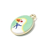 Printed Alloy Pendants ENAM-F160-02B-G-2