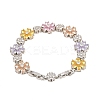 Platinum Tone Brass Micro Pave Cubic Zirconia Tennis Bracelets BJEW-B160-10P-5