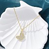 Brass Micro Pave Clear Cubic Zirconia Pendants Necklaces NJEW-M088-03G-02-1