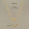 Triangle & Letter V Pendant Alloy Double Layer Necklaces for Women FS-WGE5888-02-3