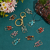 12Pcs 6 Styles Natural Mixed Gemstone Chip Pendants FIND-PH0021-37-5