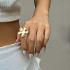Matte Gold Alloy Adjustable Rings for Women LS-RJEW-K260-07B-1